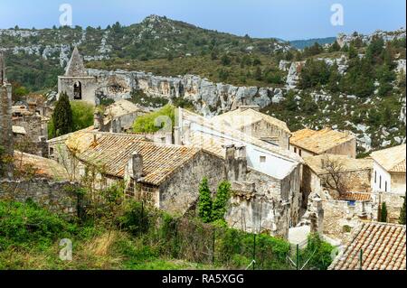 Les Baux de Provence village, Bouches du Rhône, Provence, Francia Foto Stock