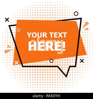 Discorso bolla design banner su sfondo bianco, vettore di stock Illustrazione Vettoriale