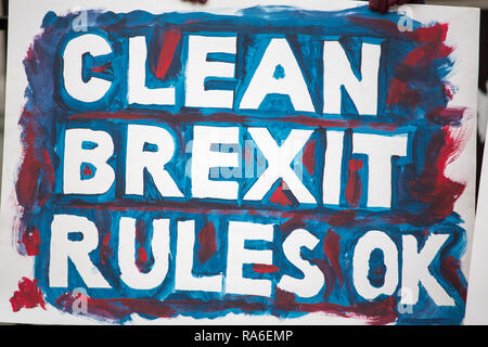Londra, Regno Unito. Il 2 gennaio, 2019. I manifestanti da entrambi i lati del dibattito Brexit raccogliere al di fuori di Downing street Credit: George Wright Cracknell/Alamy Live News Foto Stock