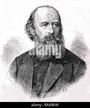 Johannes Scellini (1828-1910), scultore tedesco. Ritratto, incisione del XIX secolo. Foto Stock