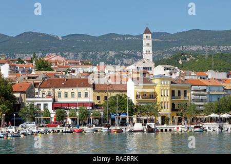Boat Harbour, Crikvenica, golfo di Kvarner, Croazia Foto Stock