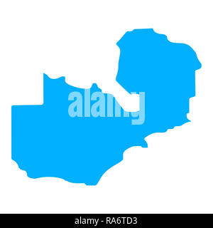 Mappa dello Zambia. Silhouette di Zambia mappa immagine Foto Stock