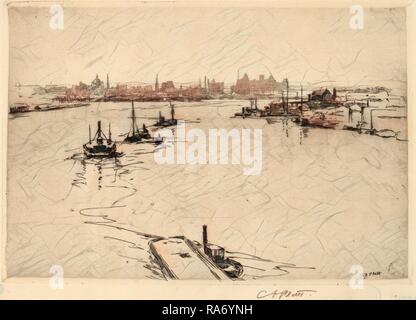 Charles A. Platt, Williamsburg, americano, 1861 - 1933, l'attacco. Reinventato da Gibon. Arte Classica con un tocco di moderno reinventato Foto Stock