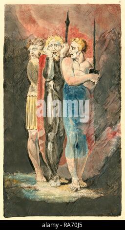 William Blake, gli accusatori di furto, adulterio, omicidio (Guerra), British, 1757-1827, c. 1794-1796, stampato a colori reinventato di attacco Foto Stock