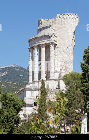 Tropaeum Alpium o Trophée des Alpes, La Turbie, Cote d'Azur, in Francia Foto Stock