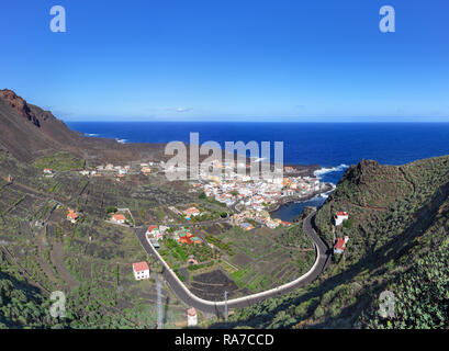 El Hierro - Vista sul villaggio Tamaduste Foto Stock