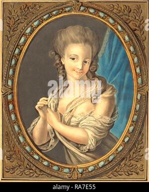 Louis-Marin cofano, francese (1736-1793), i fascini della mattina, 1777, modo colore pastello con bordi ornamentali disegnato in reinventato Foto Stock