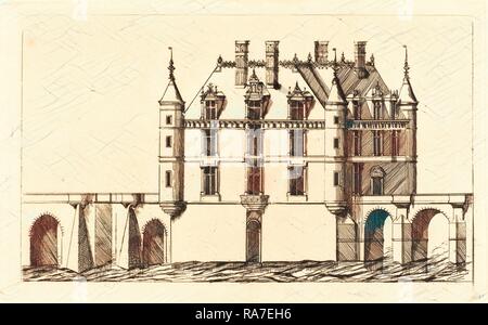 Charles Meryon dopo Jacques Androuet Ducerceau I, francese (1821-1868), Chateau de Chenonceau, 1re planche (l'reinventato Foto Stock