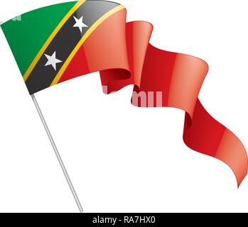 Saint Kitts e Nevis bandiera, illustrazione vettoriale su sfondo bianco Illustrazione Vettoriale