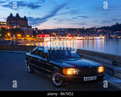 Viaggio coast to coast in Ex George Harrison 1984 Mercedes Benz 500 SEL AMG Foto Stock