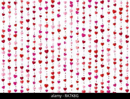 Cuore colorate ghirlande. Il giorno di San Valentino romantico sottofondo. La carta di avvolgimento dello sfondo. Illustrazione Vettoriale Illustrazione Vettoriale