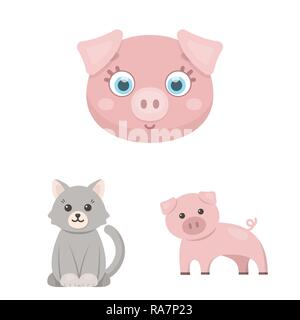 Coniglio,dog,fumetto,cibo,Casa,animale,habitat,Casa,agriturismo,divertente,giardino,fienile,village,carino,razza,impostare,vettore,icona,immagine,isolato,raccolta,design,l'elemento,graphic,segno,cartoon,colore, Vettori vettore , Illustrazione Vettoriale