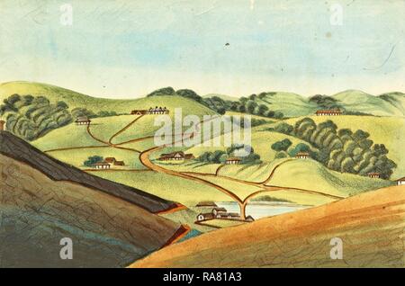 Osservazioni sull'Neilgherries, Ootacamund, xix secolo incisione, India. Reinventato da Gibon. Arte Classica con un reinventato Foto Stock