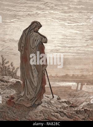 Amos il profeta, da Gustave Doré, 1832 - 1883, francese. Incisione per la Bibbia. 1870, arte, artista, Libro Sacro reinventato Foto Stock