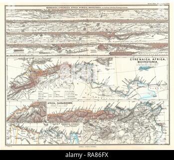 1865, Spruner Mappa di Africa nordoccidentale, il Maghreb e l'Barbary Coast in antichità. Reinventato Foto Stock