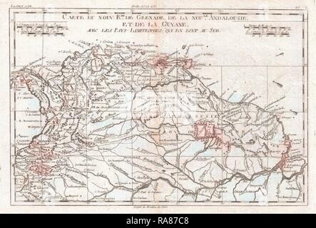 1780, Raynal e Bonne Mappa di Sud America Settentrionale, Rigobert Bonne 1727 - 1794, uno dei più importanti reinventato Foto Stock