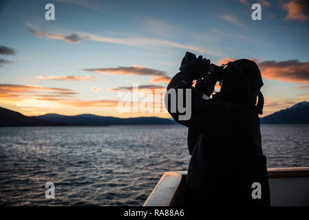 A bordo della costiera Hurtigruten vaporizzatore, Norvegia. Foto Stock