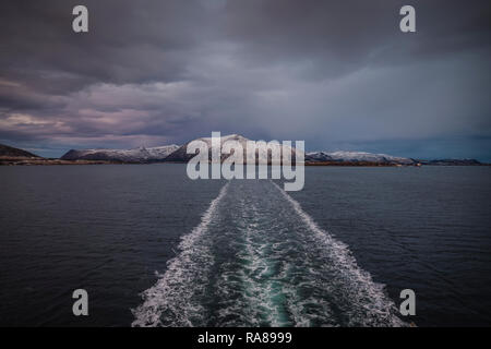 A bordo della costiera Hurtigruten vaporizzatore, Norvegia. Foto Stock