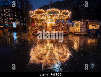 Bergen mercatino di natale di Bergen, Norvegia. Foto Stock