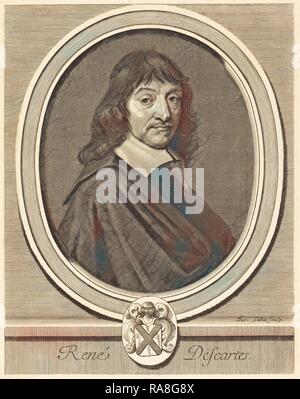 Jacques Lubin (francese, c. 1659 - 1703 o dopo), René Descartes, incisioni su carta vergata. Reinventato Foto Stock