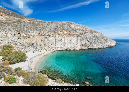 La spiaggia Glaroi a Chios Island, Grecia Foto Stock