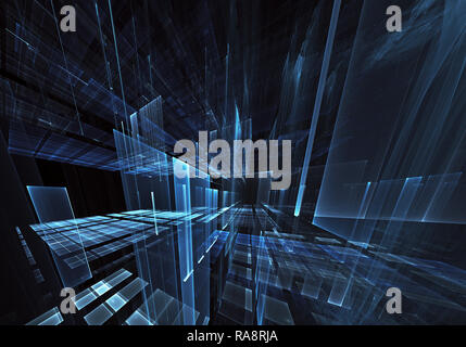 Generata da computer tehnology astratta immagine. Tridimensionale 3D frattale, texture Foto Stock