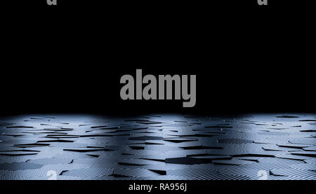 3D rendering immagine di esagono in fibra di carbonio sullo sfondo Foto Stock