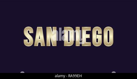 San Diego Città Tipografia disegno vettoriale. Saluti per T-shirt, poster, carta e più Illustrazione Vettoriale
