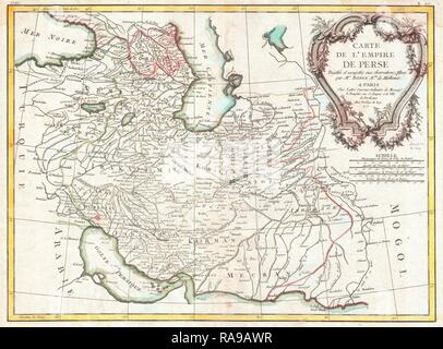 1771, Bonne Mappa di Persia, Iran, Iraq, Afghanistan , Rigobert Bonne 1727 - 1794, uno dei più importanti reinventato Foto Stock