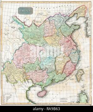 1815, Thomson mappa della Cina e Formosa, Taiwan, John Thomson, 1777 - 1840, Era un cartografo scozzese di Edimburgo reinventato Foto Stock