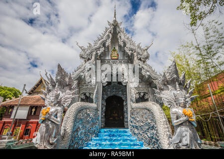 Argento vecchio tempio di Chiang Mai Foto Stock