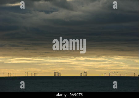 Per centrali eoliche Rampion off il Sussex coast Foto Stock