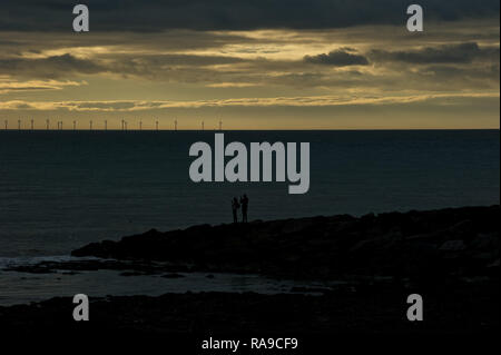 Per centrali eoliche Rampion off il Sussex coast Foto Stock
