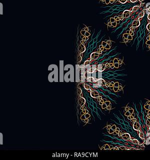 Pizzo vettore pattern in stile orientale sul lavoro di scorrimento dello sfondo. Motivo ornamentale per matrimonio inviti, biglietti d'auguri. Illustrazione Vettoriale