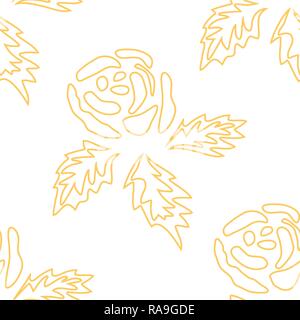 Vector seamless pattern con contorno di rose stilizzate. Bellissimo sfondo floreale. Illustrazione Vettoriale