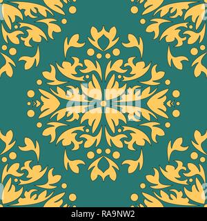 Damasco seamless pattern di ornamento floreale di sfondo in stile vintage Illustrazione Vettoriale