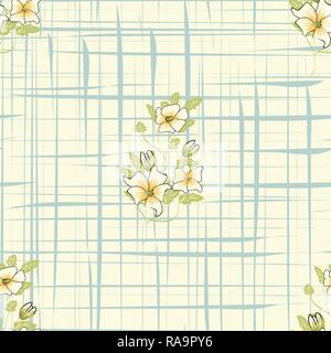 Modello senza cuciture con fantasia fiori e decorazioni floreali curl illustrazione. Stampa Paisley disegnati a mano elementi. Home decor. Eps vettoriali 10. Illustrazione Vettoriale