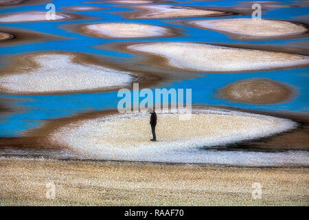 Una strana forma di Urmia lake Foto Stock