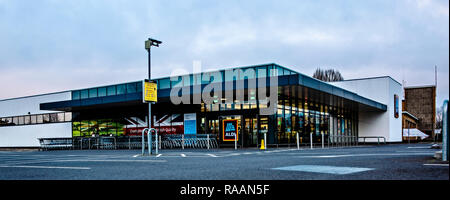 SWINDON, Regno Unito - 1 gennaio 2019: supermercato ALDI, guidato Rd, Swindon SN1 3AD Foto Stock