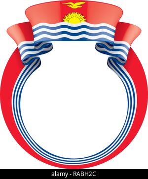 Bandiera di Kiribati, illustrazione vettoriale su sfondo bianco Illustrazione Vettoriale