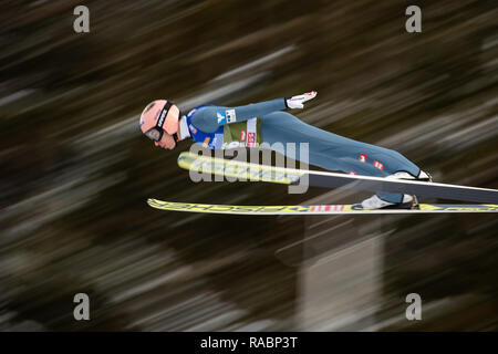 Innsbruck, Austria. 03 gen 2019. Sci nordico/ski jumping World Cup, torneo delle quattro colline, grandi colline, uomini, qualifica. Stefan Kraft dall' Austria in azione. Credito: Daniel Karmann/dpa/Alamy Live News Foto Stock