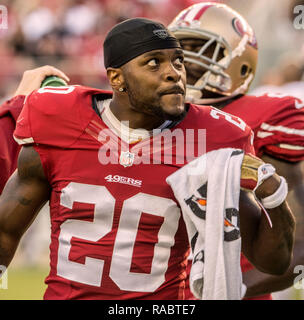 Santa Clara, California, USA. Xiv Sep, 2014. San Francisco 49ers defensive back Perrish Cox (20) Domenica 14 Settembre, 2014 in Santa Clara, California. La porta ha sconfitto il 49ers 27-20. Credito: Al di Golub/ZUMA filo/Alamy Live News Foto Stock