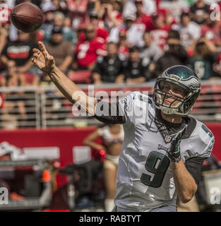 Santa Clara, California, USA. 28 Sep, 2014. Philadelphia Eagles quarterback Nick pazze (9) Domenica, Settembre 28, 2014 in Santa Clara, California. Il 49ers sconfitto il Eagles 26-21. Credito: Al di Golub/ZUMA filo/Alamy Live News Foto Stock