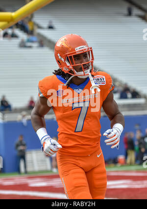 Dallas, TX, Stati Uniti d'America. Il 26 dicembre, 2018. Boise State ricevitore A.J. Richardson (7), presso il NCAA Football primi responder Bowl gioco tra il Boise State Broncos e il Boston College Eagles al Cotton Bowl di Dallas, TX. (Assoluta fotografo completo & Company Credit: Joe Calomeni/MarinMedia.org/Cal Sport Media) Credito: csm/Alamy Live News Foto Stock