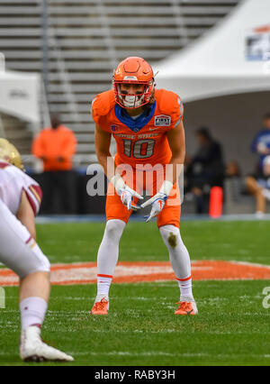 Dallas, TX, Stati Uniti d'America. Il 26 dicembre, 2018. Boise State quarterback, Chase corda (10), presso il NCAA Football primi responder Bowl gioco tra il Boise State Broncos e il Boston College Eagles al Cotton Bowl di Dallas, TX. (Assoluta fotografo completo & Company Credit: Joe Calomeni/MarinMedia.org/Cal Sport Media) Credito: csm/Alamy Live News Foto Stock