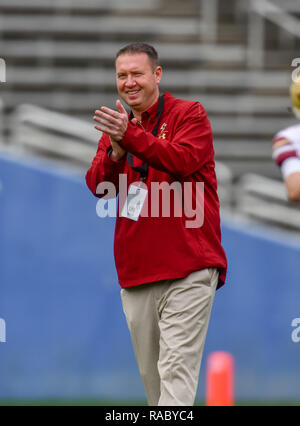 Dallas, TX, Stati Uniti d'America. Il 26 dicembre, 2018. Il Boston College vice capo allenatore, Scot Loeffler, alla NCAA Football primi responder Bowl gioco tra il Boise State Broncos e il Boston College Eagles al Cotton Bowl di Dallas, TX. (Assoluta fotografo completo & Company Credit: Joe Calomeni/MarinMedia.org/Cal Sport Media) Credito: csm/Alamy Live News Foto Stock