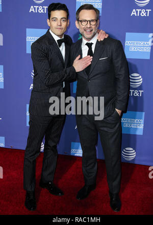 Palm Springs, California, Stati Uniti d'America. 3 gennaio, 2019. Attori Rami Malek e Christian Slater arrivano al trentesimo annuale di Palm Springs International Film Festival Awards Gala tenutosi presso il Palm Springs Convention Center il 3 gennaio 2019 in Palm Springs, California, Stati Uniti. (Foto di Xavier COLLIN/Image Press Agency) Credito: Image Press Agency/Alamy Live News Foto Stock