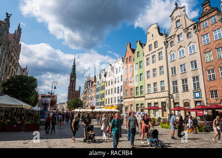 Lega Anseatica case nella zona pedonale, Gdansk. La Polonia, Europa Foto Stock