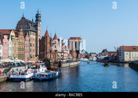 Lega Anseatica Case sul fiume Motlawa, Gdansk. La Polonia, Europa Foto Stock