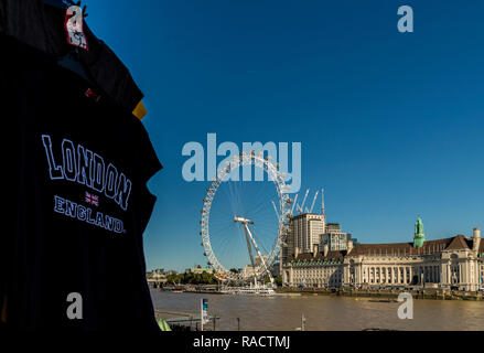 Il London Eye, London, England, Regno Unito, Europa Foto Stock
